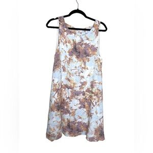 altar'd state baby blue sleeveless short floral swing dress